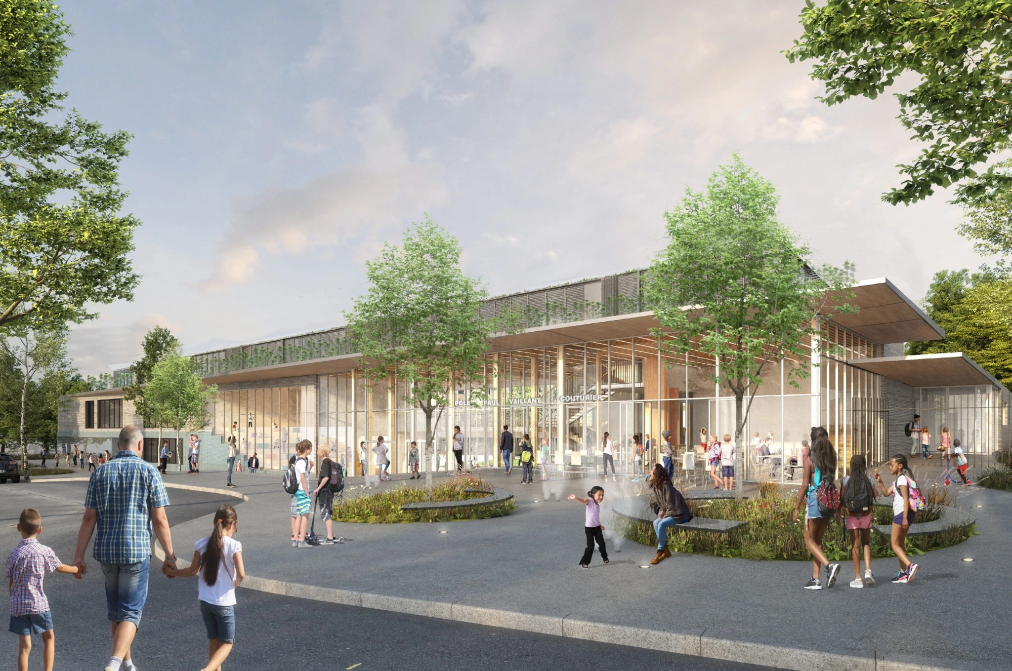 Perspective du groupe scolaire Paul Vaillant Couturier à Clichy-sous-Bois